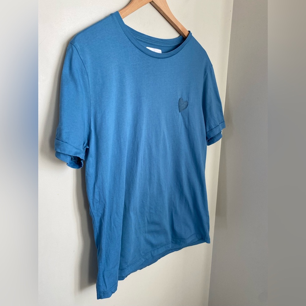 INIMIGO Men’s Organic Cotton Heart T Shirt Size XL Blue - Picture 2 of 10